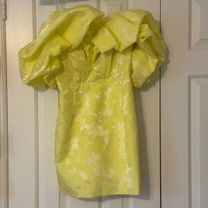 Yellow Puff Sleeve Dress from Vici